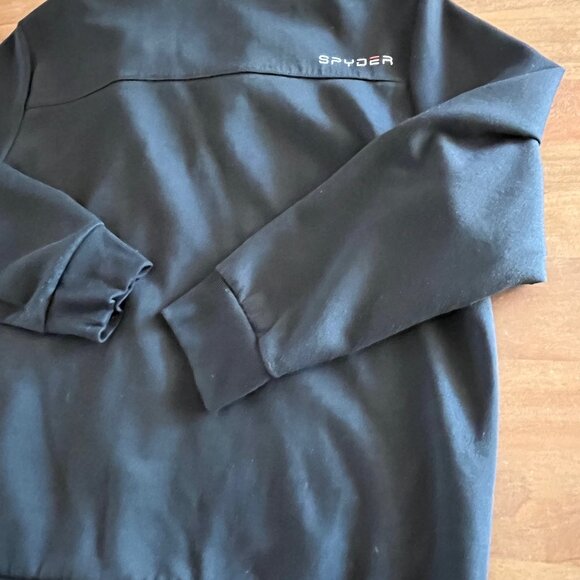 Spyder Black ProWeb Full Zip Hooded Jacket Sweatshirt Men's Size Medium XL - Picture 8 of 9